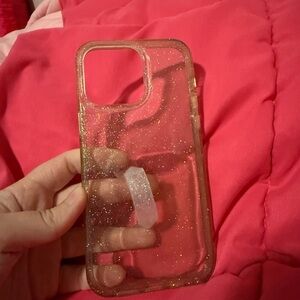 Glittery Gold loopy iPhone 14 Pro Max Case
